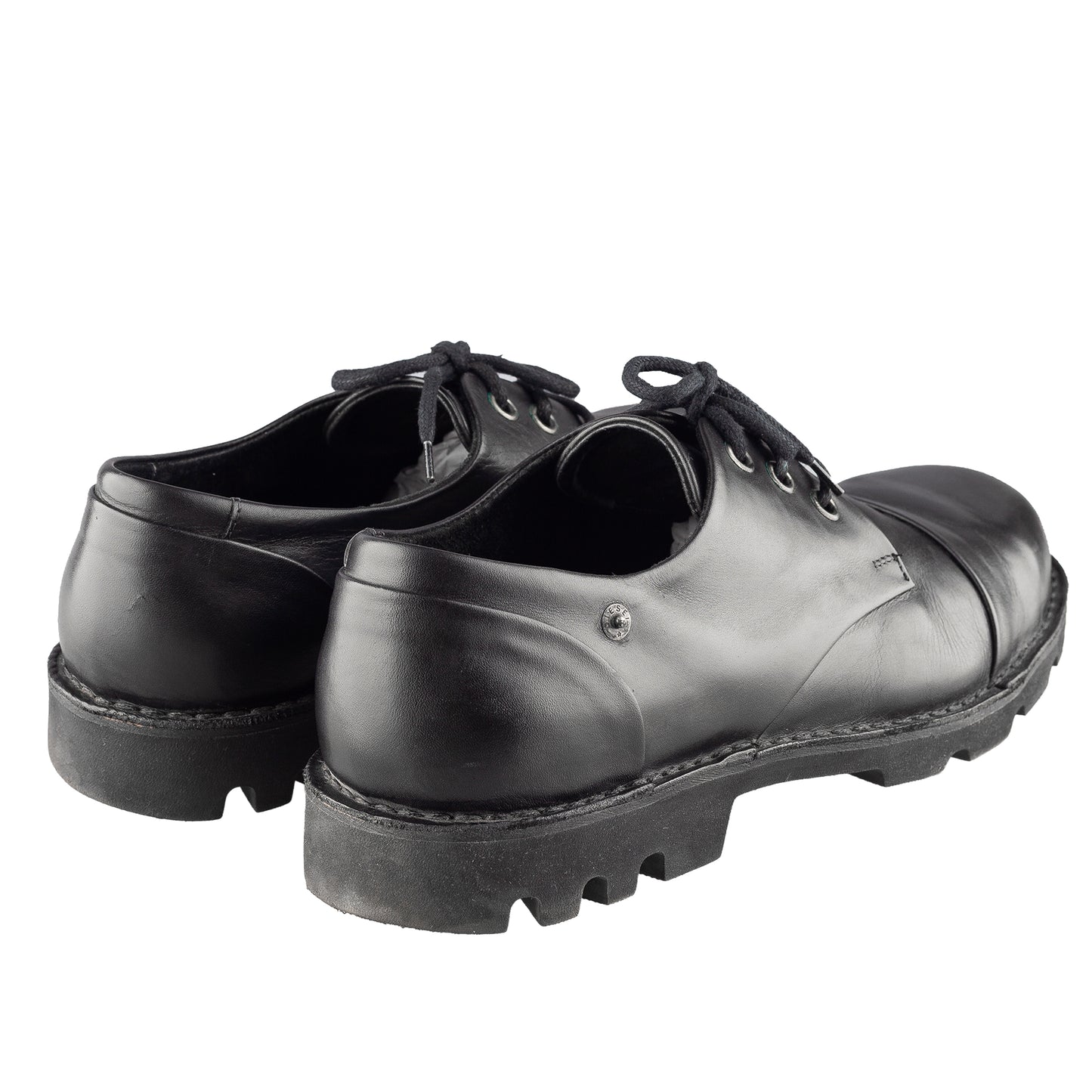 Diesel Hardkor Steel Low Black Leather Cap Toe Shoes
