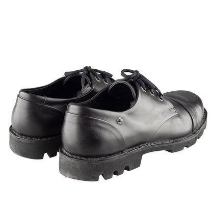 Diesel Hardkor Steel Low Black Leather Cap Toe Shoes