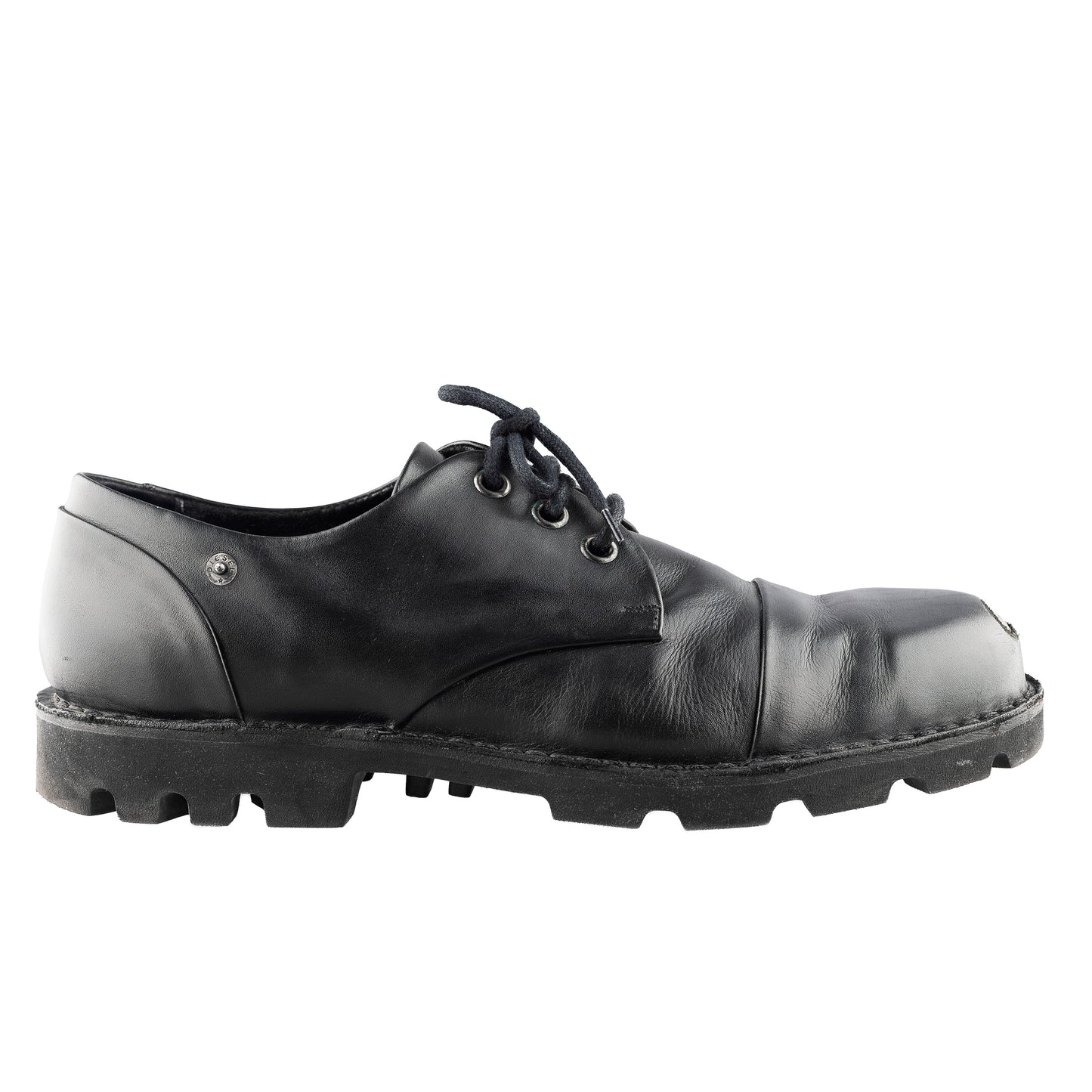 Diesel Hardkor Steel Low Black Leather Cap Toe Shoes