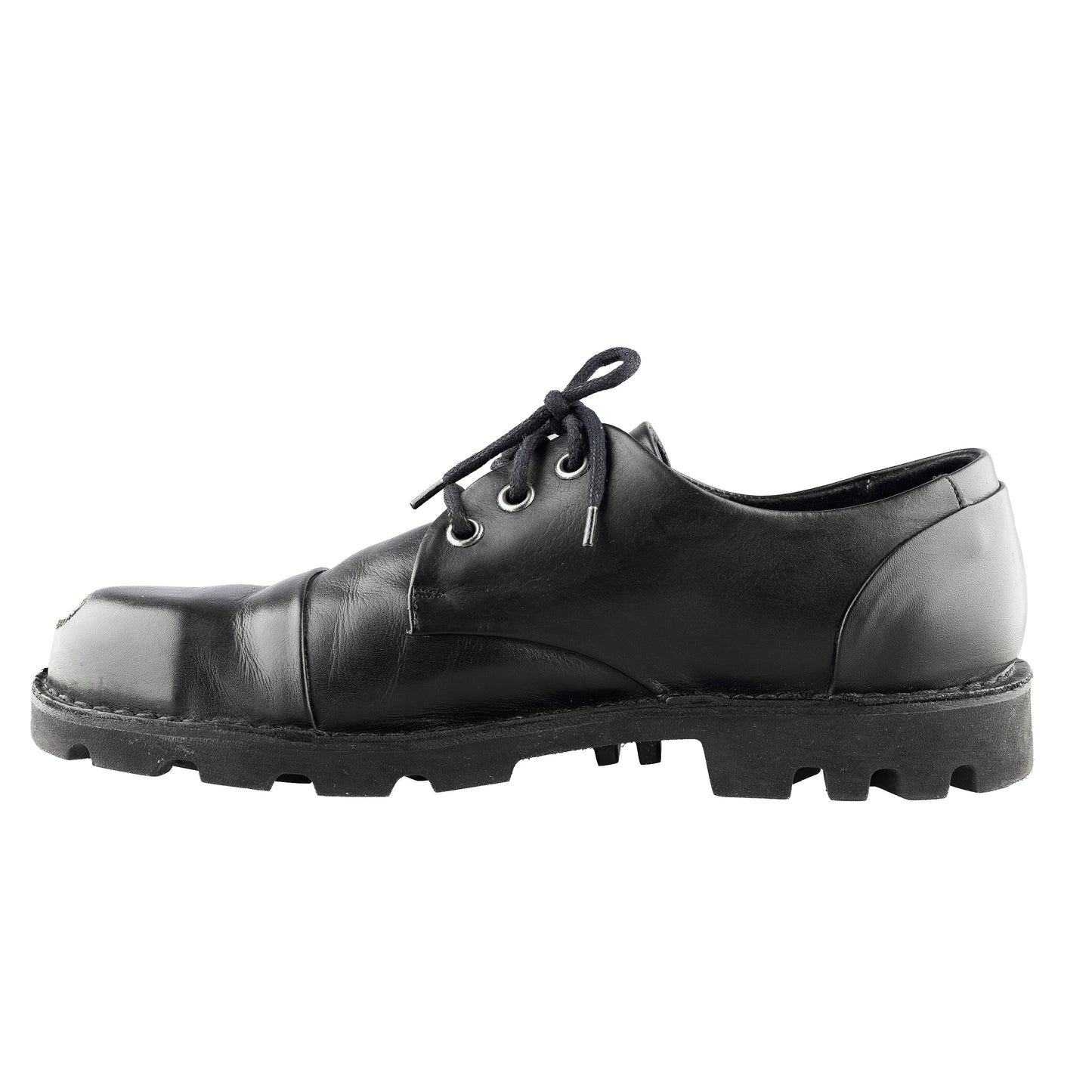 Diesel Hardkor Steel Low Black Leather Cap Toe Shoes