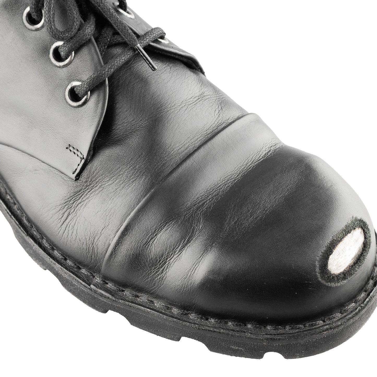 Diesel Hardkor Steel Low Black Leather Cap Toe Shoes