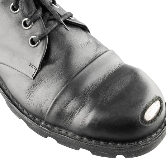 Diesel Hardkor Steel Low Black Leather Cap Toe Shoes