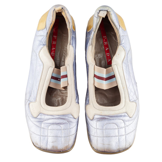Prada SS 2000 Metallic Lilac Ballet Flats Sneakers