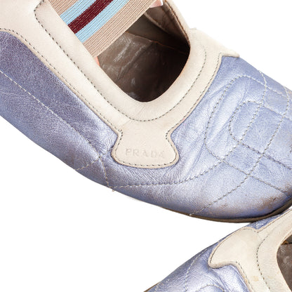 Prada Metallic Lilac Ballet Flats Sneakers