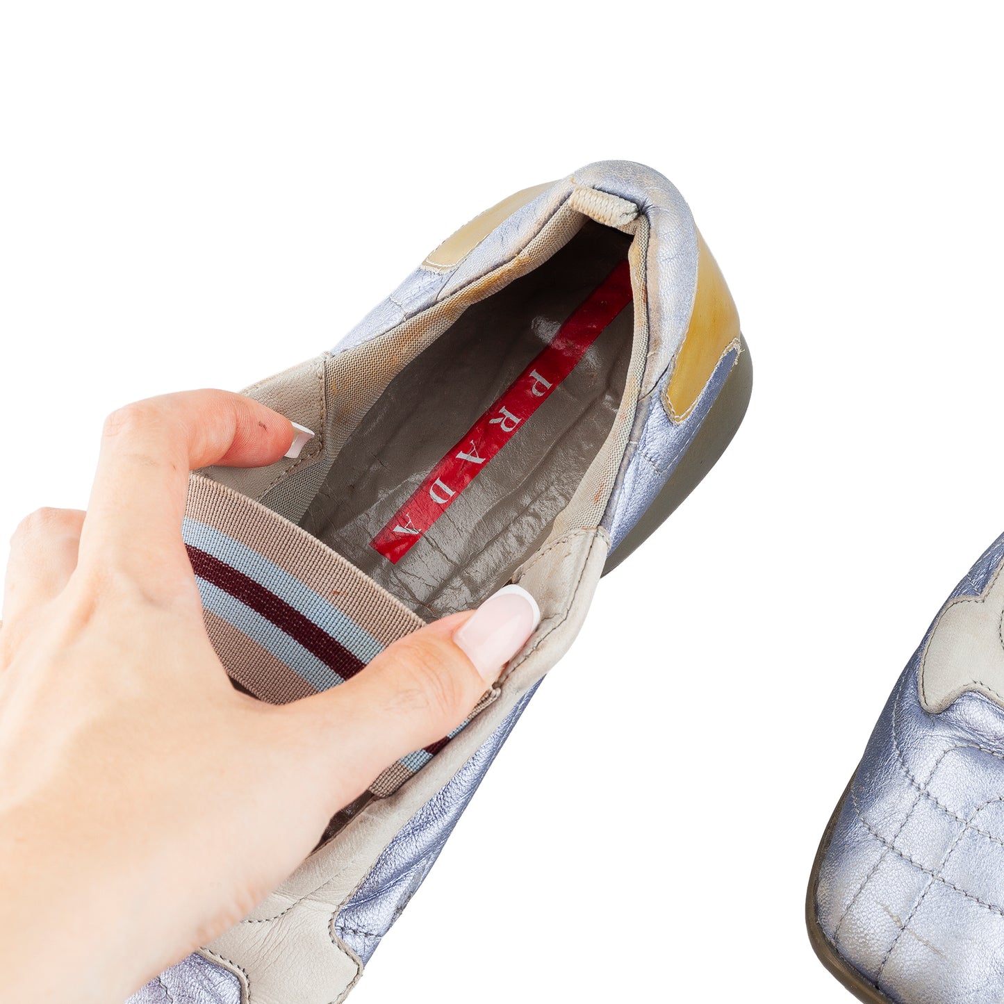 Prada Metallic Lilac Ballet Flats Sneakers