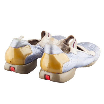Prada Metallic Lilac Ballet Flats Sneakers