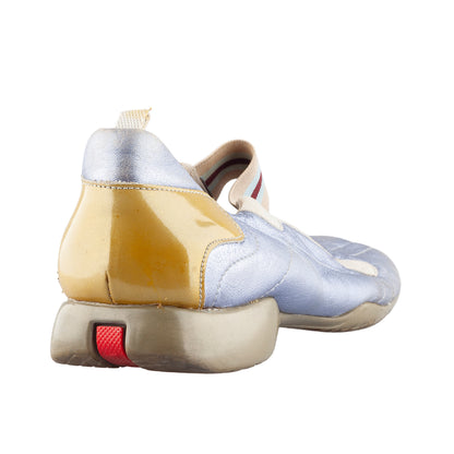 Prada Metallic Lilac Ballet Flats Sneakers