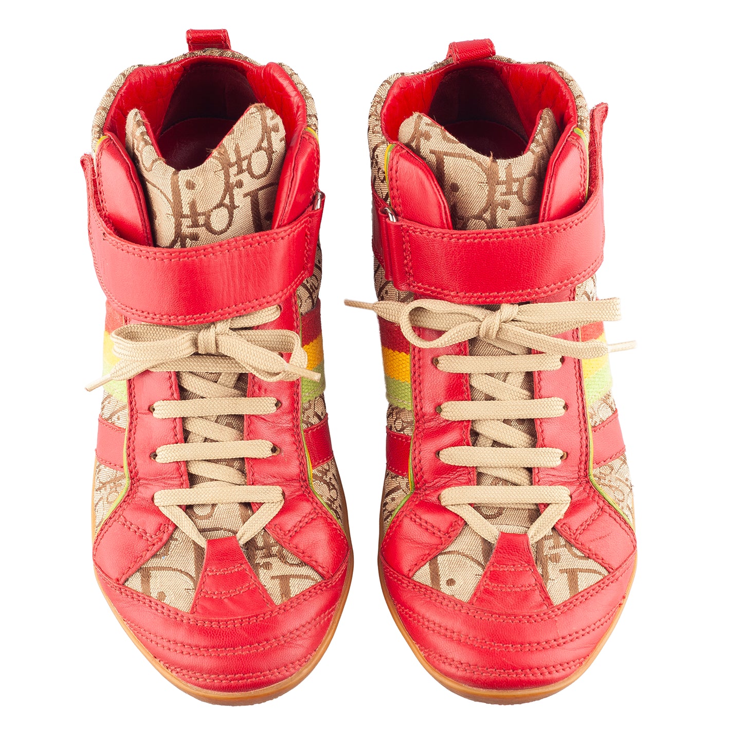 Dior FW 2002 RARE Rasta High Top Monogram Sneakers