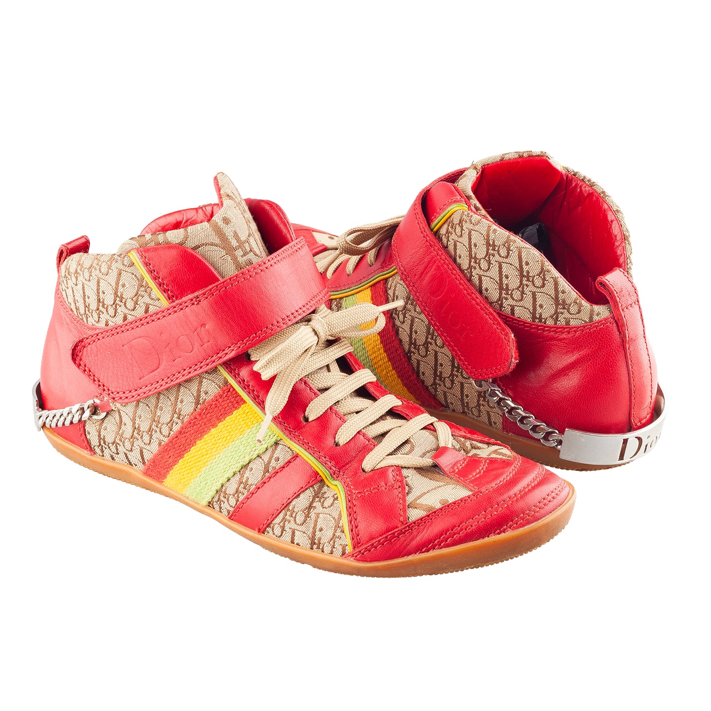 Dior FW 2002 RARE Rasta High Top Monogram Sneakers