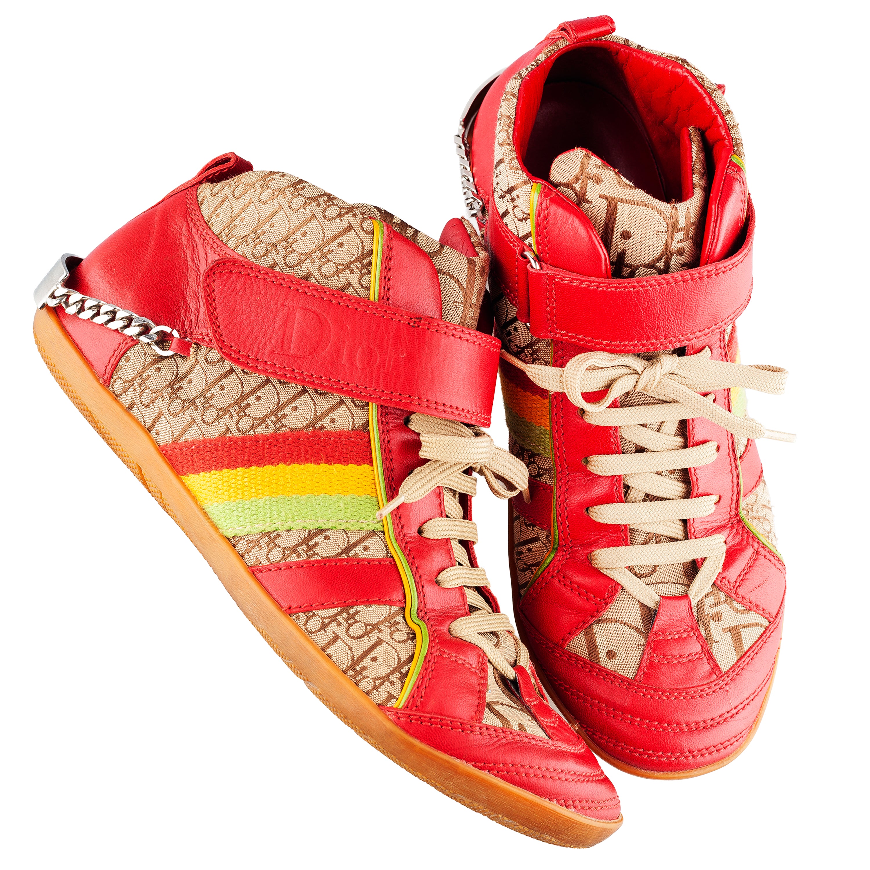 Dior FW 2002 RARE Rasta High Top Monogram Sneakers