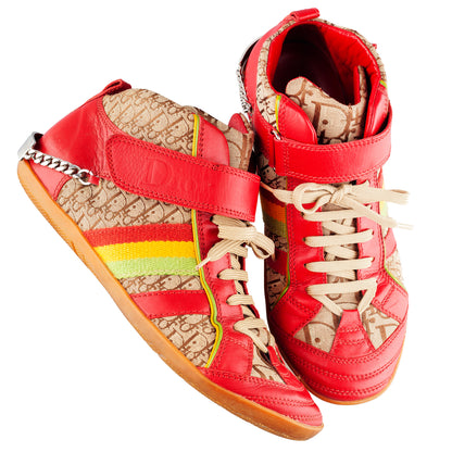 Dior FW 2002 RARE Rasta High Top Monogram Sneakers
