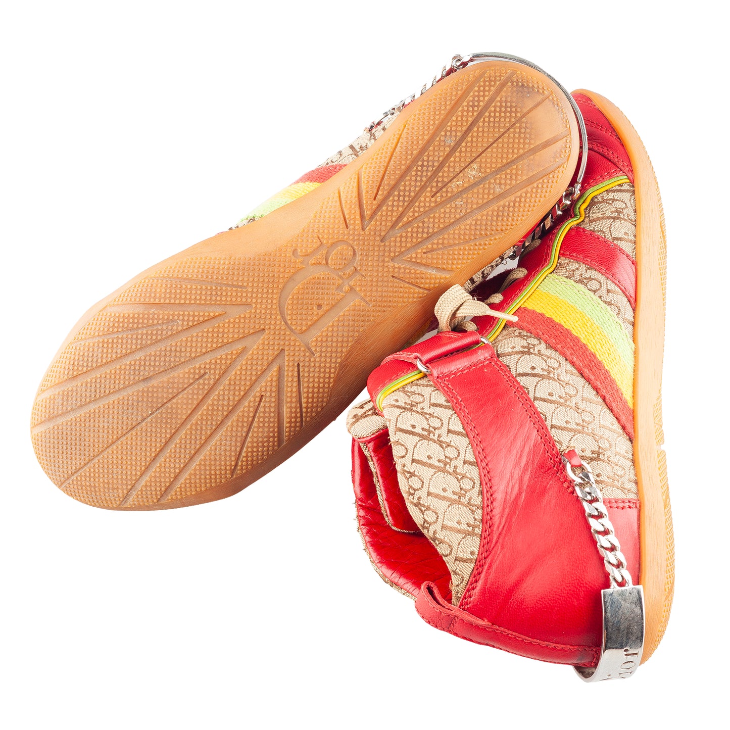 Dior FW 2002 RARE Rasta High Top Monogram Sneakers