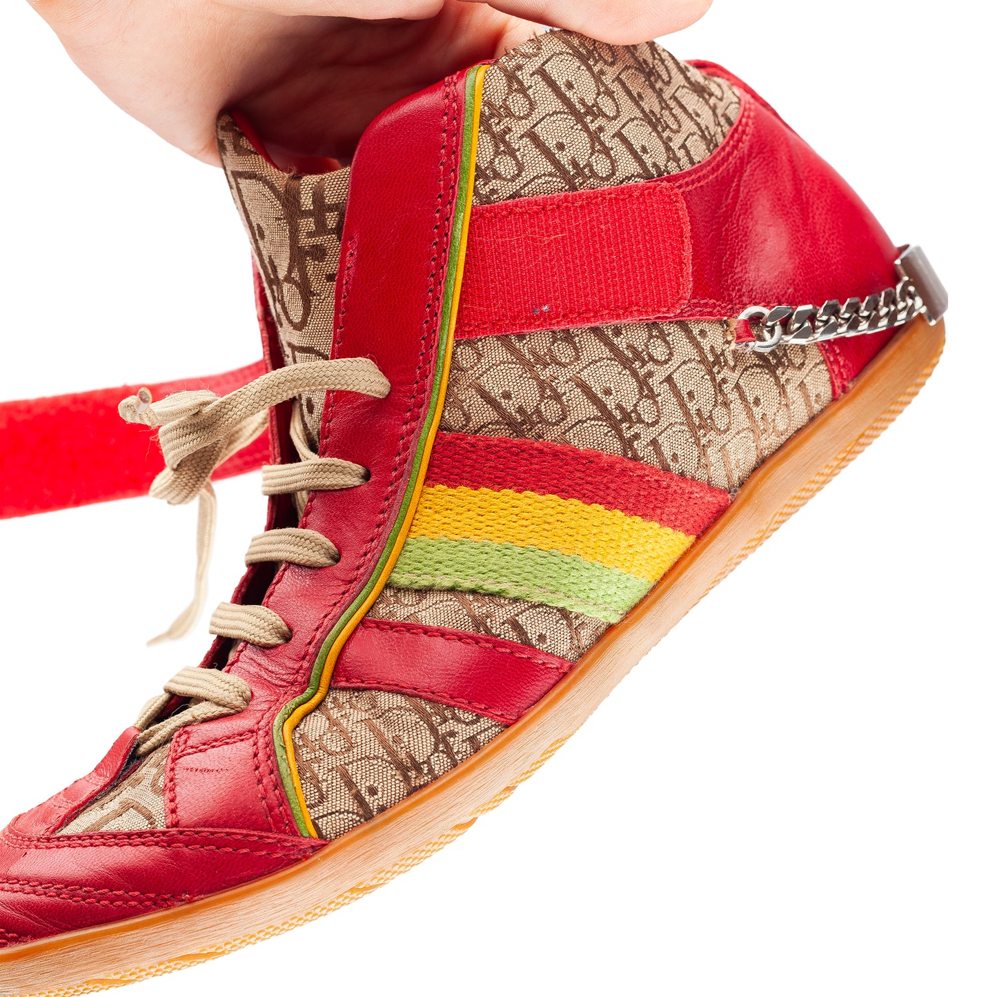 Dior FW 2002 RARE Rasta High Top Monogram Sneakers
