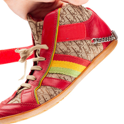 Dior FW 2002 RARE Rasta High Top Monogram Sneakers