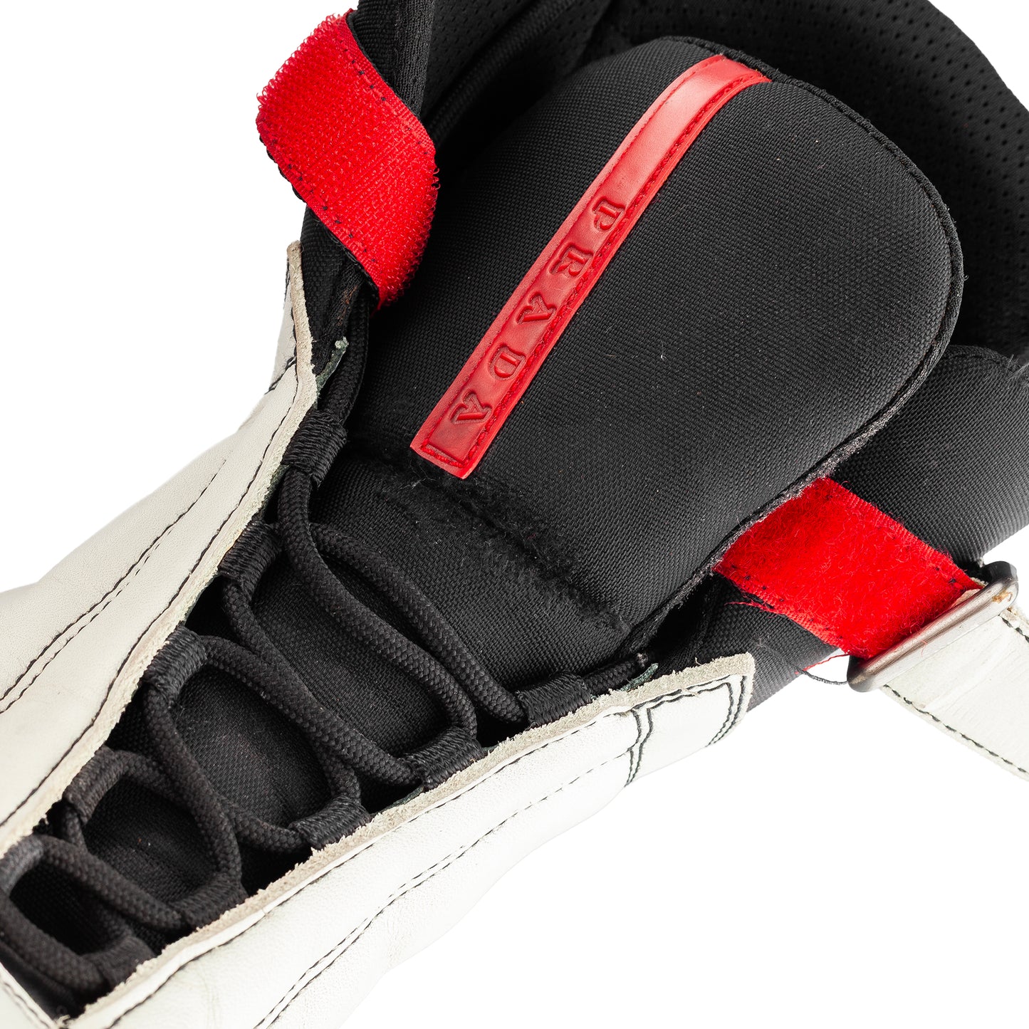 Prada Sport Linea Rossa Beige Lace Up Leather Ankle Snow Boots
