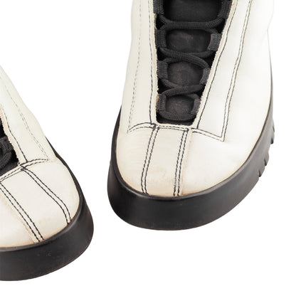 Prada Sport Linea Rossa Beige Lace Up Leather Ankle Snow Boots