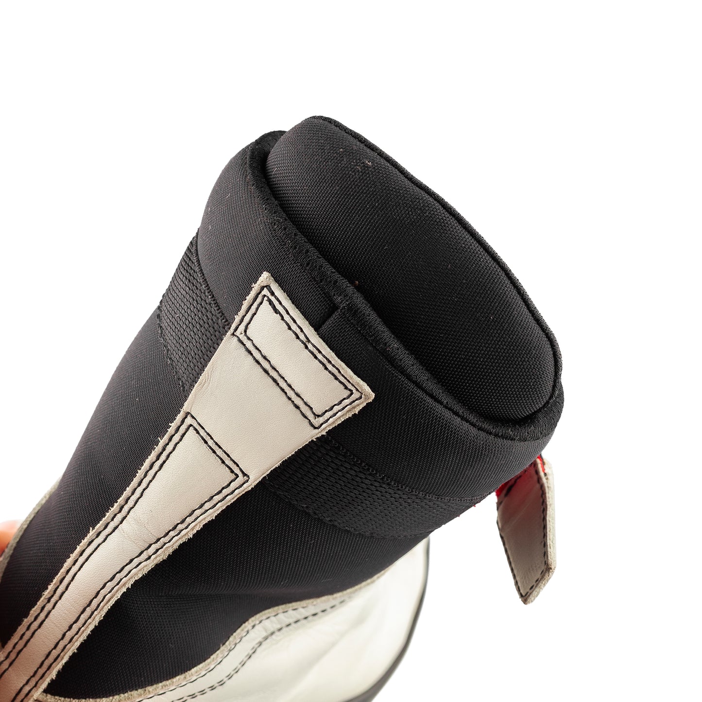 Prada Sport Linea Rossa Beige Lace Up Leather Ankle Snow Boots