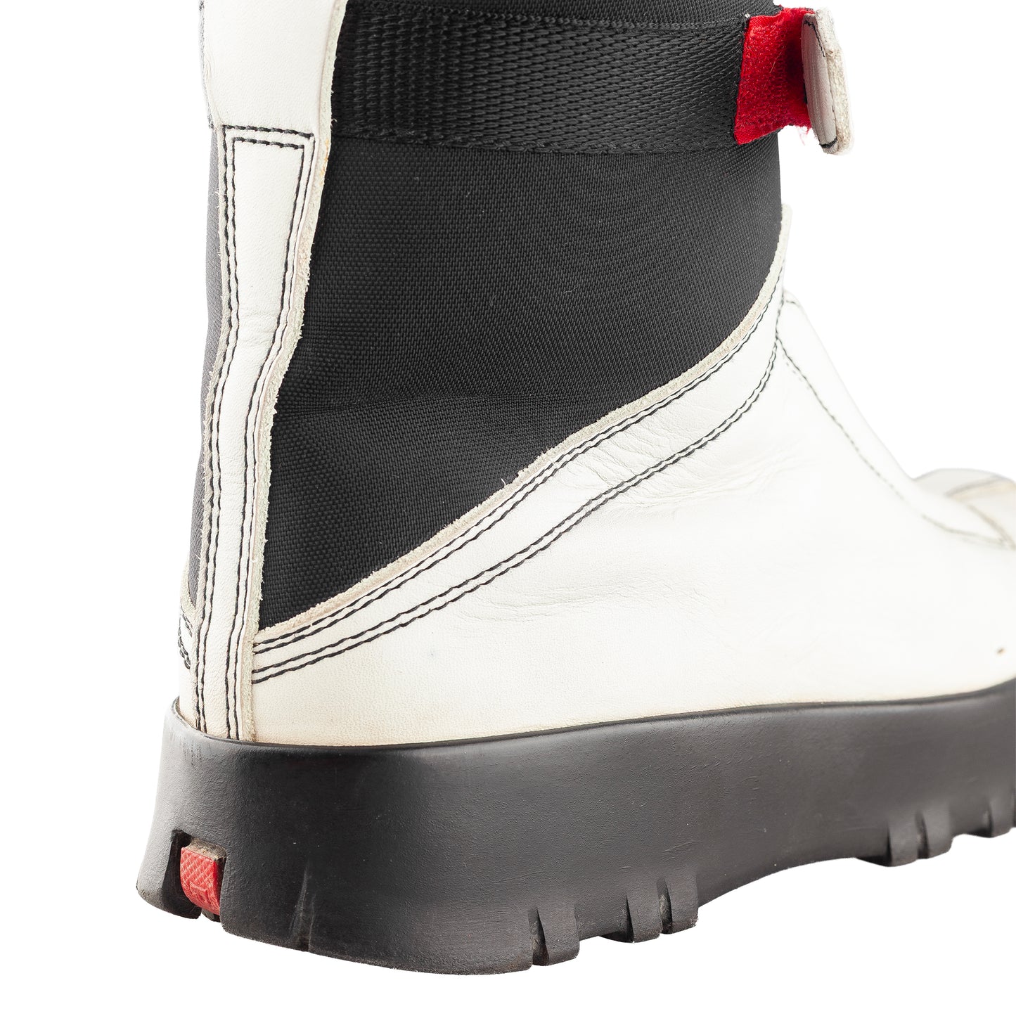 Prada Sport Linea Rossa Beige Lace Up Leather Ankle Snow Boots