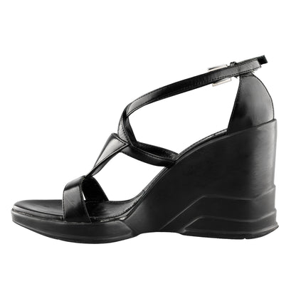 Prada FW 2014 Futuristic Black Wedge Sandals
