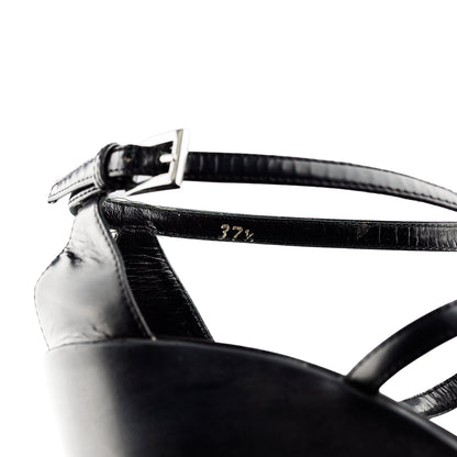 Prada FW 2014 Futuristic Black Wedge Sandals