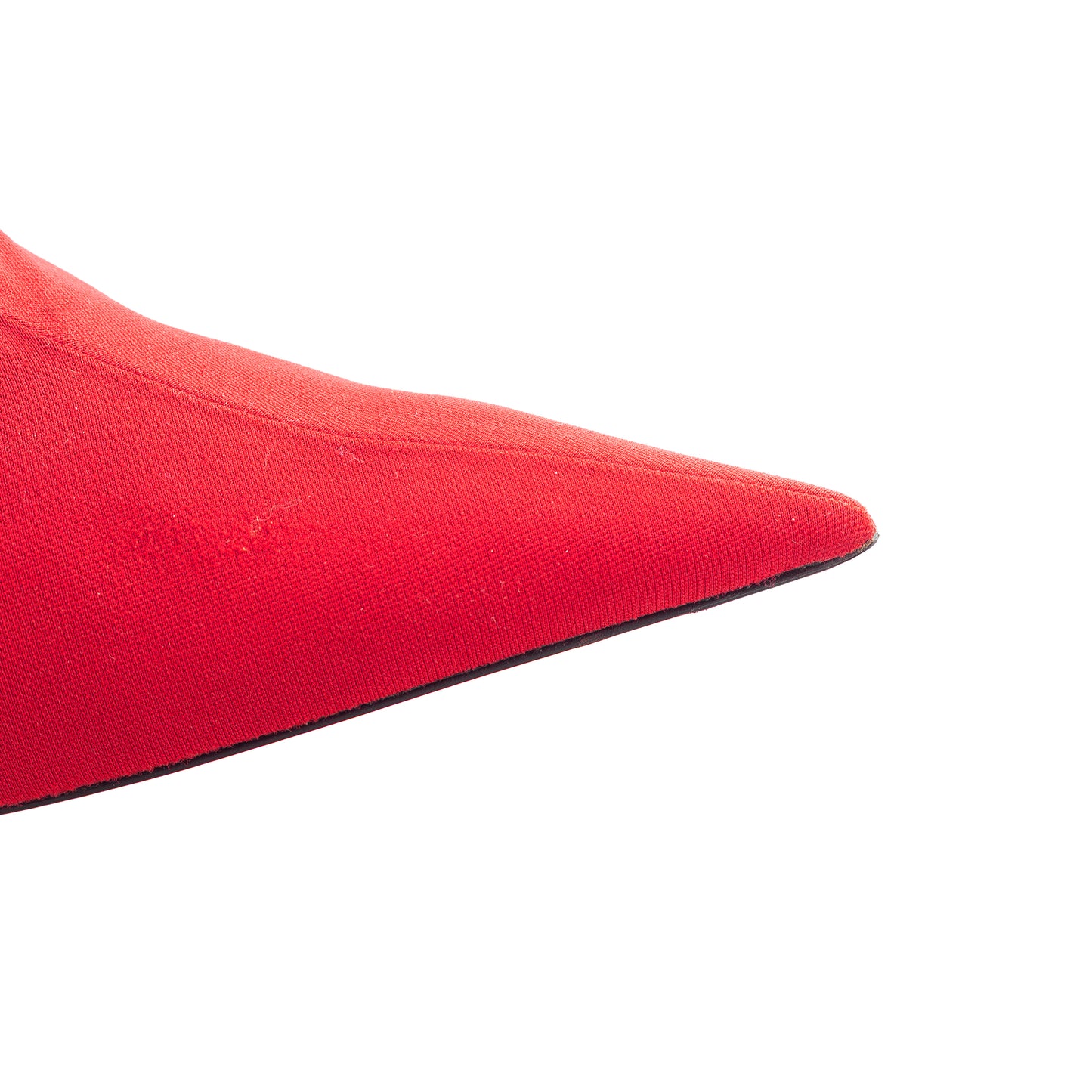 Balenciaga Red Stretch Fabric Knife Pointed Toe Sock Mid Calf Boots