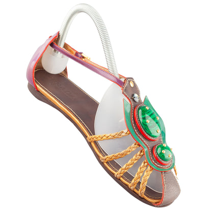 Prada Embellished Roman Sandals with Jewel Stones
