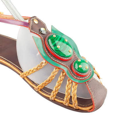 Prada Embellished Roman Sandals with Jewel Stones