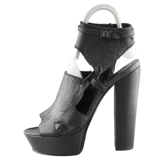 Diesel Chunky Heels Black Platform Open Toe