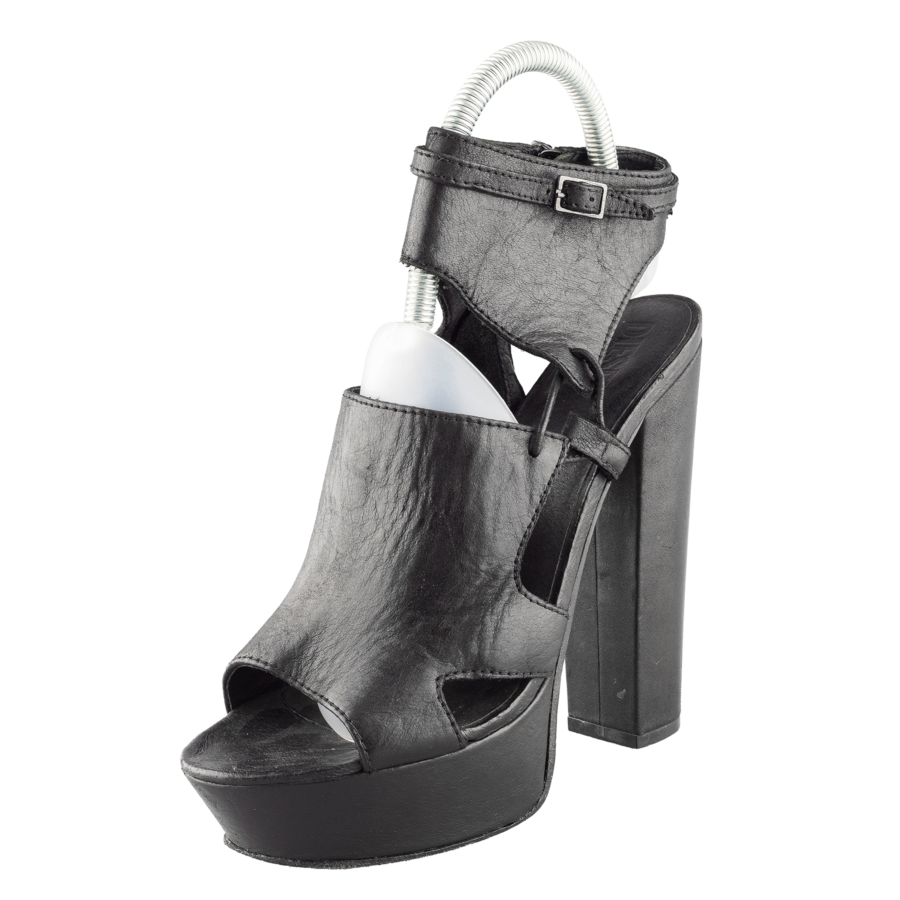Diesel Chunky Heels Black Platform Open Toe