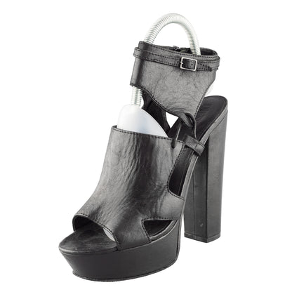 Diesel Chunky Heels Black Platform Open Toe