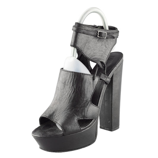 Diesel Chunky Heels Black Platform Open Toe