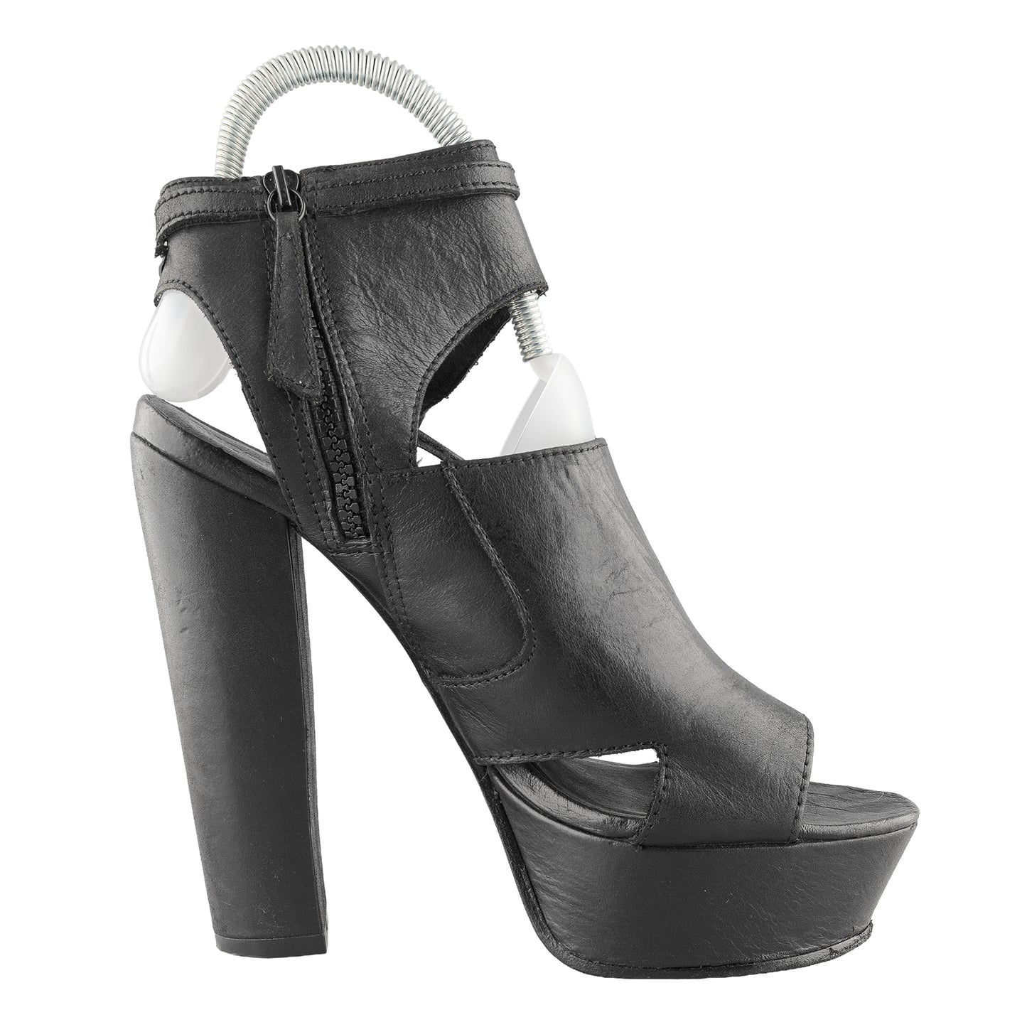 Diesel Chunky Heels Black Platform Open Toe