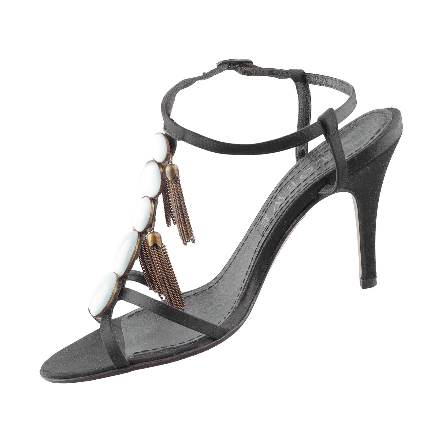 Loewe Black Sandals with Beaded Detailing
