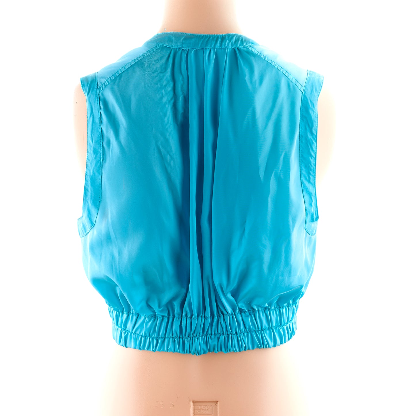 Plein Sud Blue Cargo Zip-Up Cropped Top