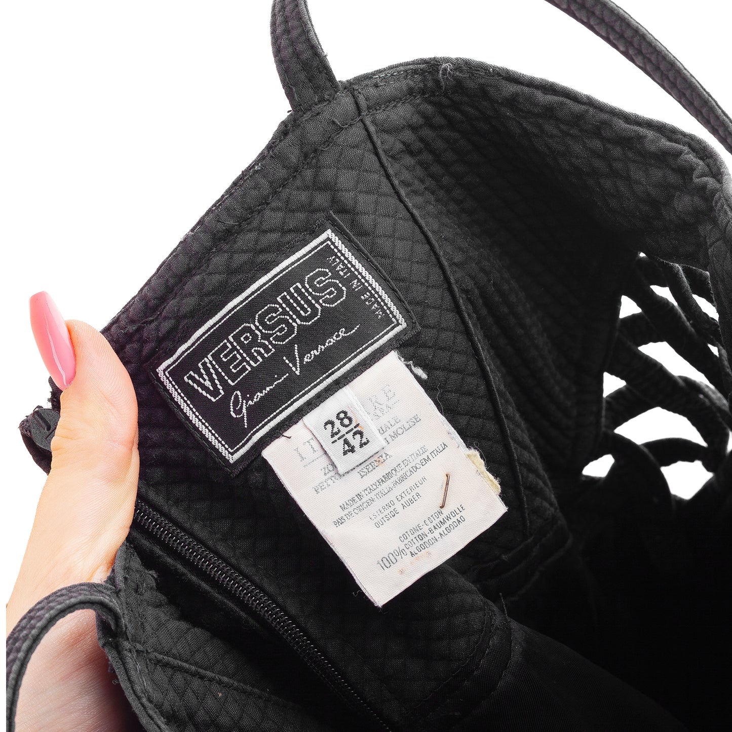 Versus Versace by Gianni Versace Black Waffle Dress