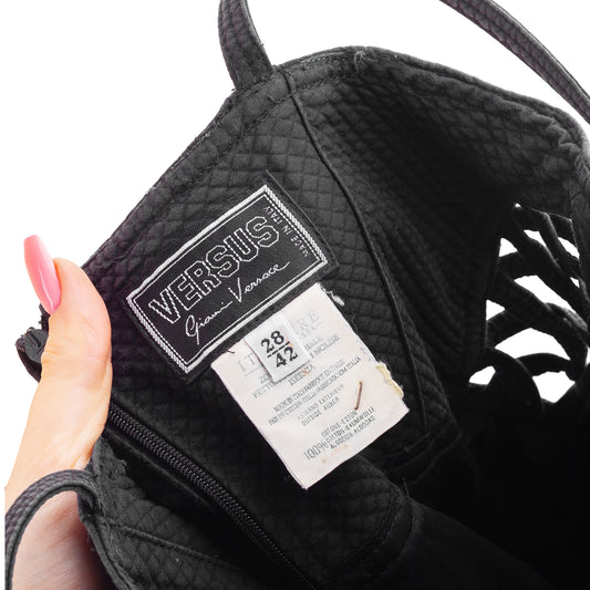 Versus Versace by Gianni Versace Black Waffle Dress