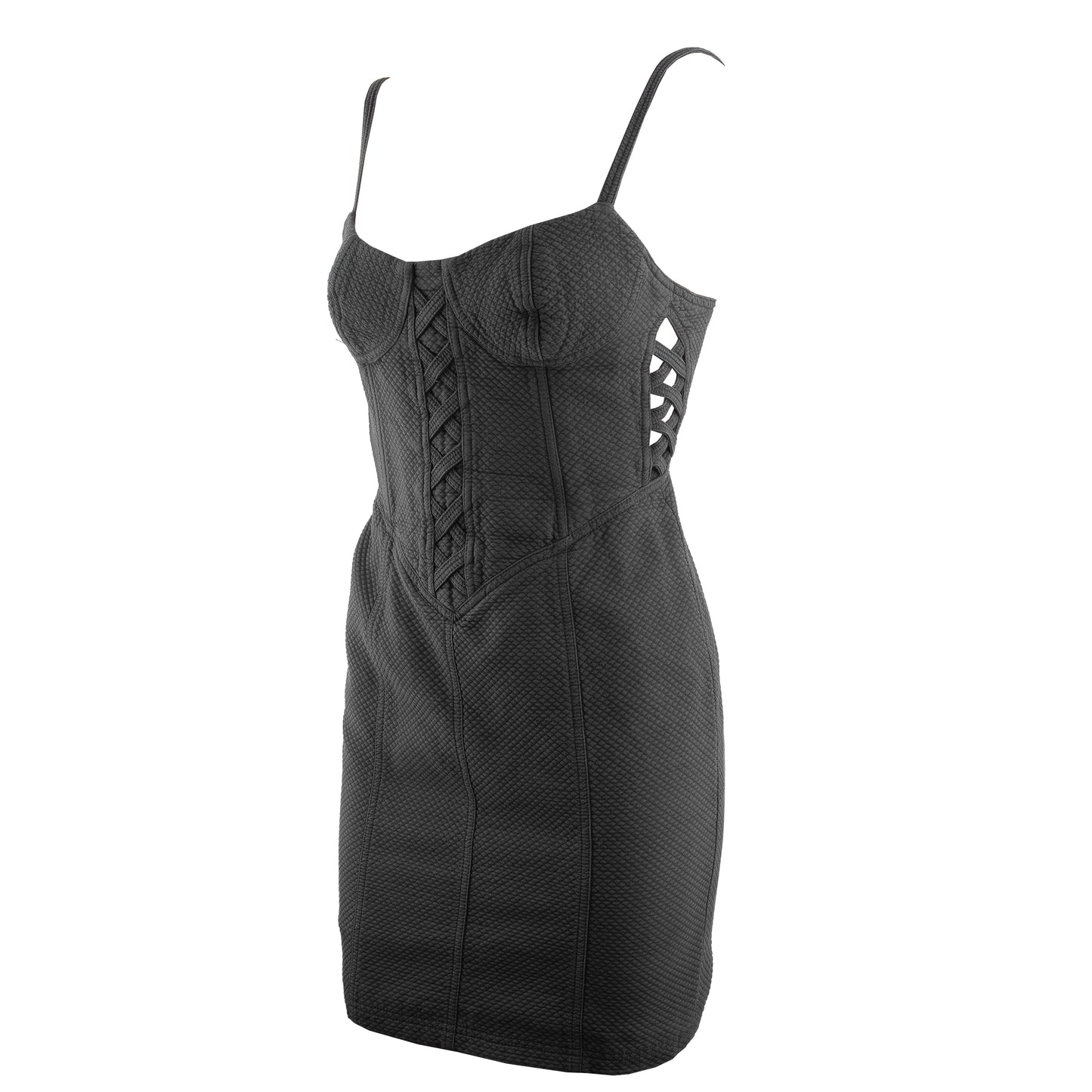 Versus Versace by Gianni Versace Black Waffle Dress