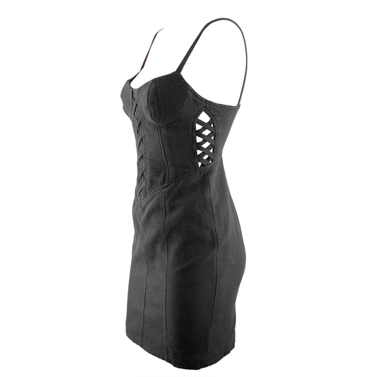 Versus Versace by Gianni Versace Black Waffle Dress