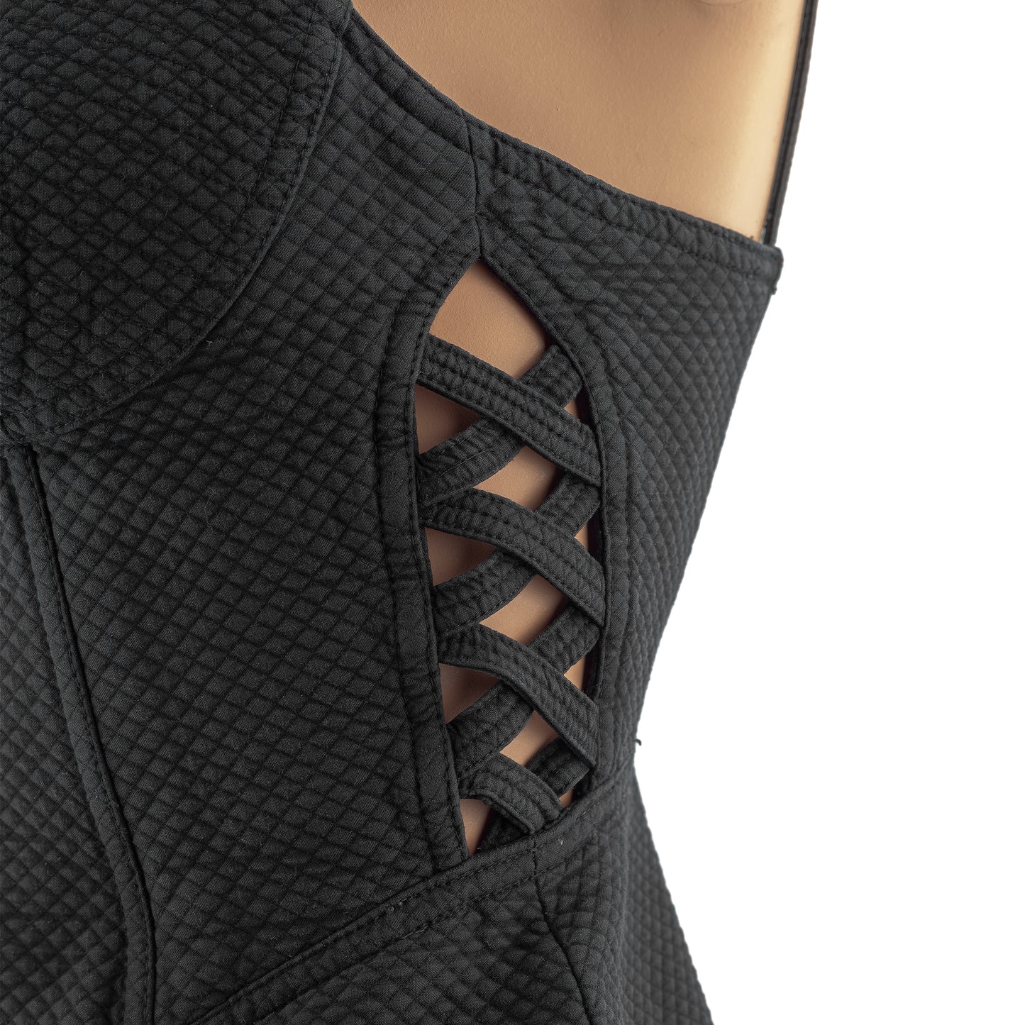 Versus Versace by Gianni Versace Black Waffle Dress