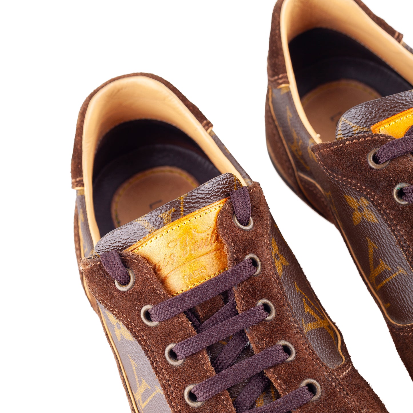 Louis Vuitton Brown Suede And Monogram Canvas Energie Low Top Sneakers