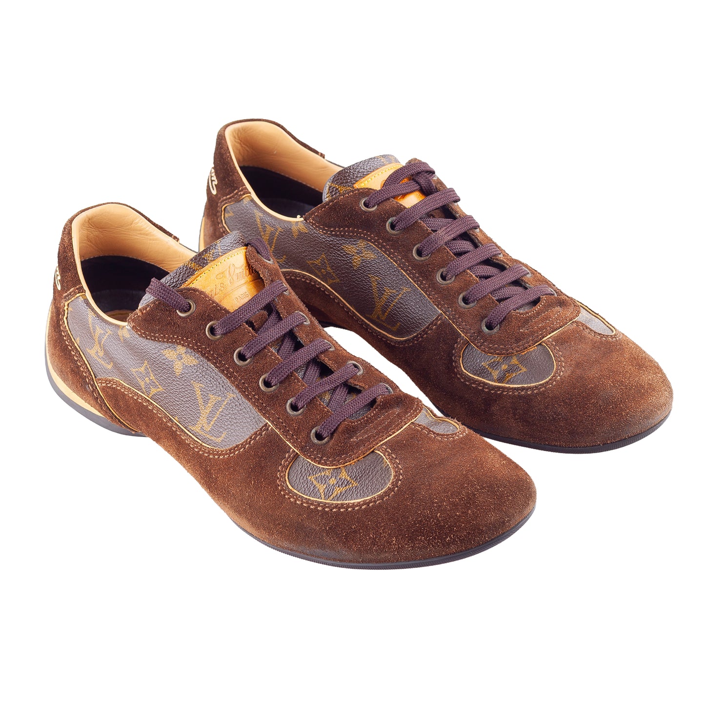 Louis Vuitton Brown Suede And Monogram Canvas Energie Low Top Sneakers