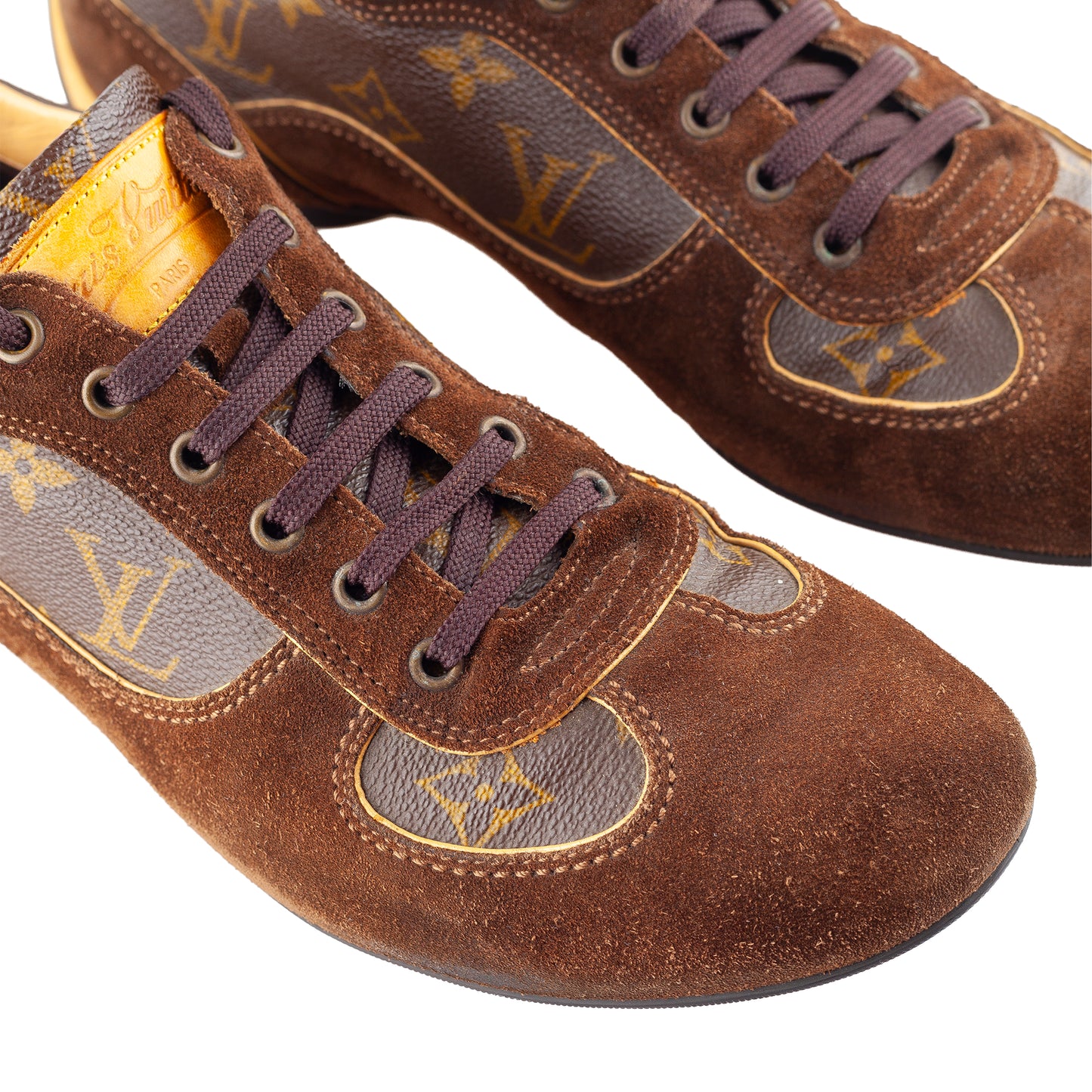 Louis Vuitton Brown Suede And Monogram Canvas Energie Low Top Sneakers