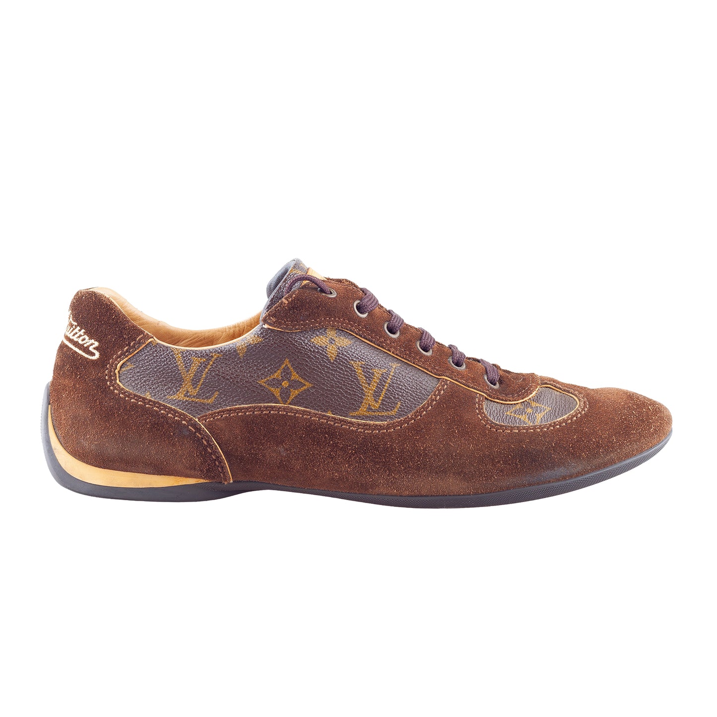 Louis Vuitton Brown Suede And Monogram Canvas Energie Low Top Sneakers