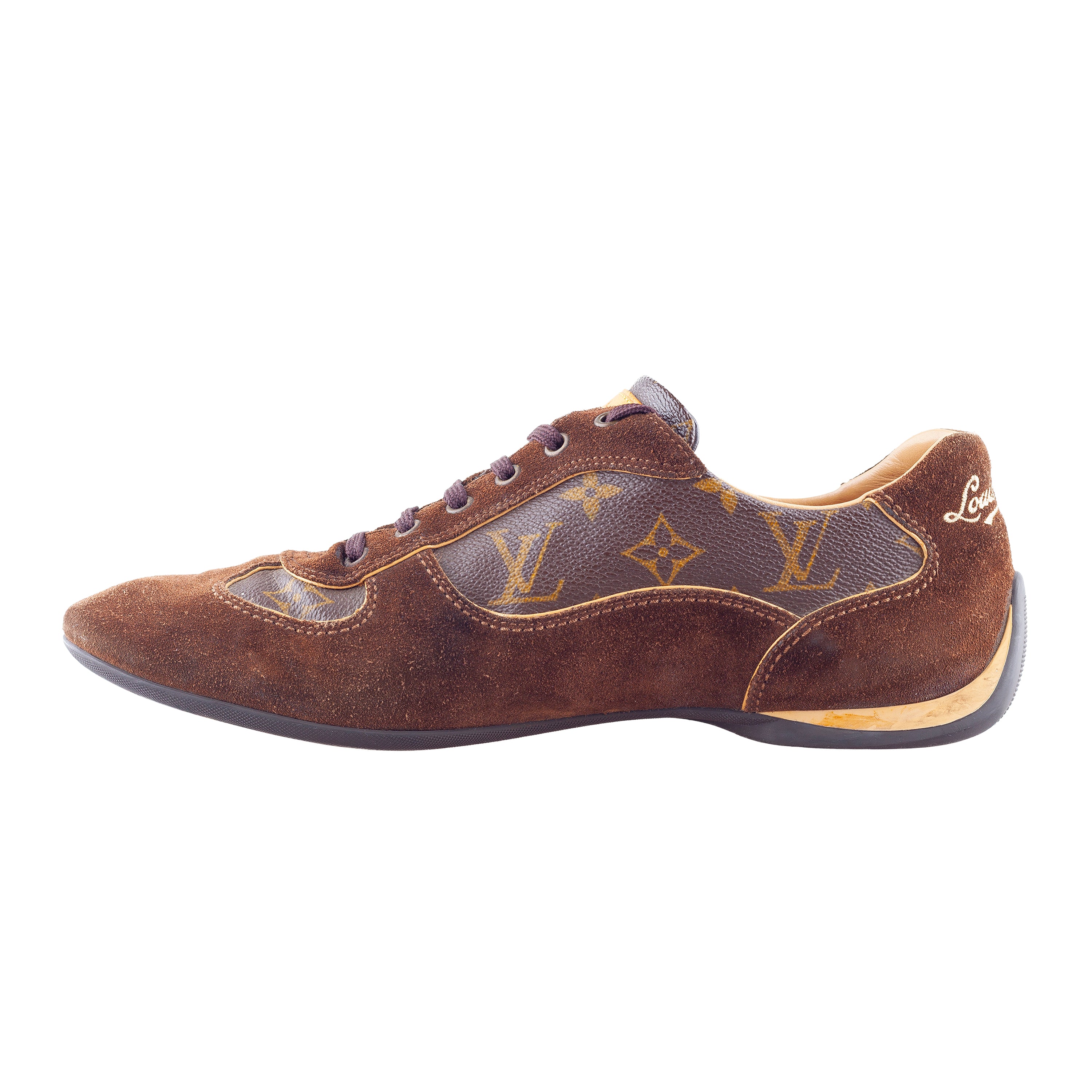 Louis Vuitton Brown Suede And Monogram Canvas Energie Low Top Sneakers