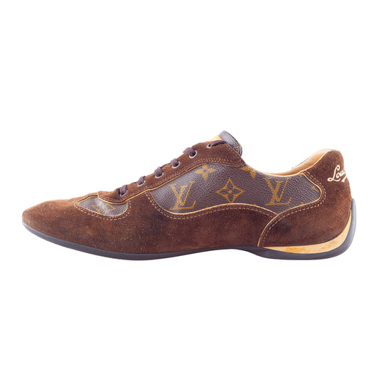 Louis Vuitton Brown Suede And Monogram Canvas Energie Low Top Sneakers