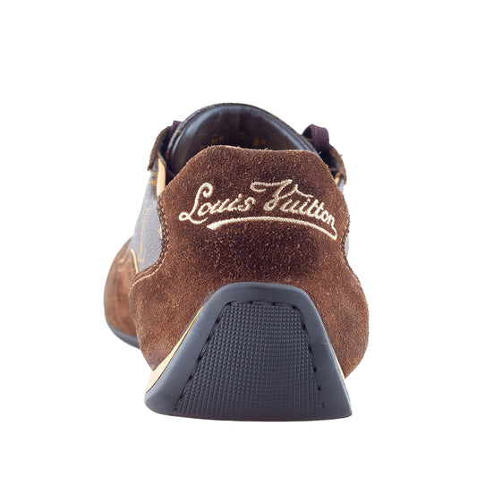 Louis Vuitton Brown Suede And Monogram Canvas Energie Low Top Sneakers