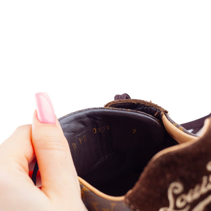 Louis Vuitton Brown Suede And Monogram Canvas Energie Low Top Sneakers