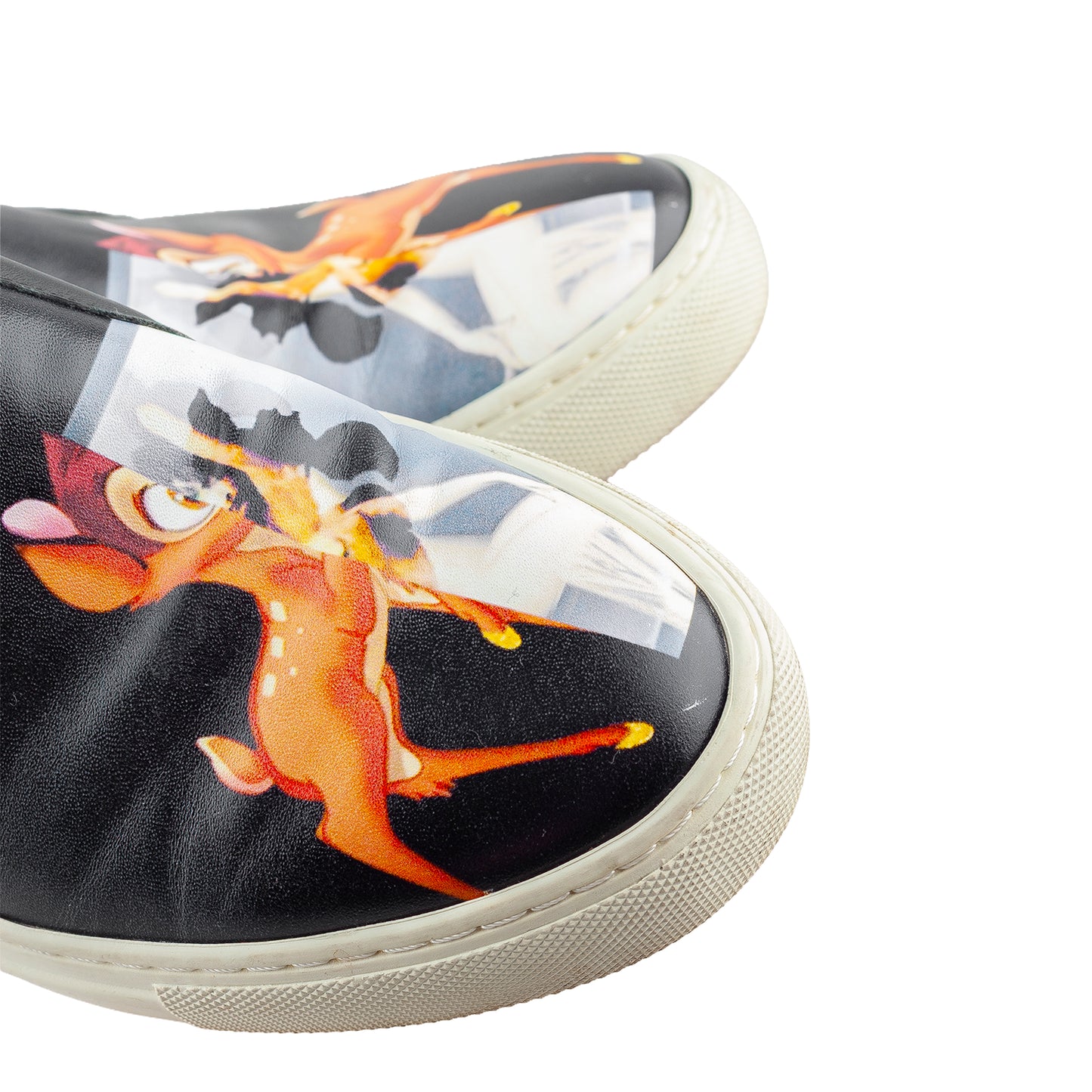 Givenchy Paris by Tisci x Disney Bambi Black Leather Slip On Shoes