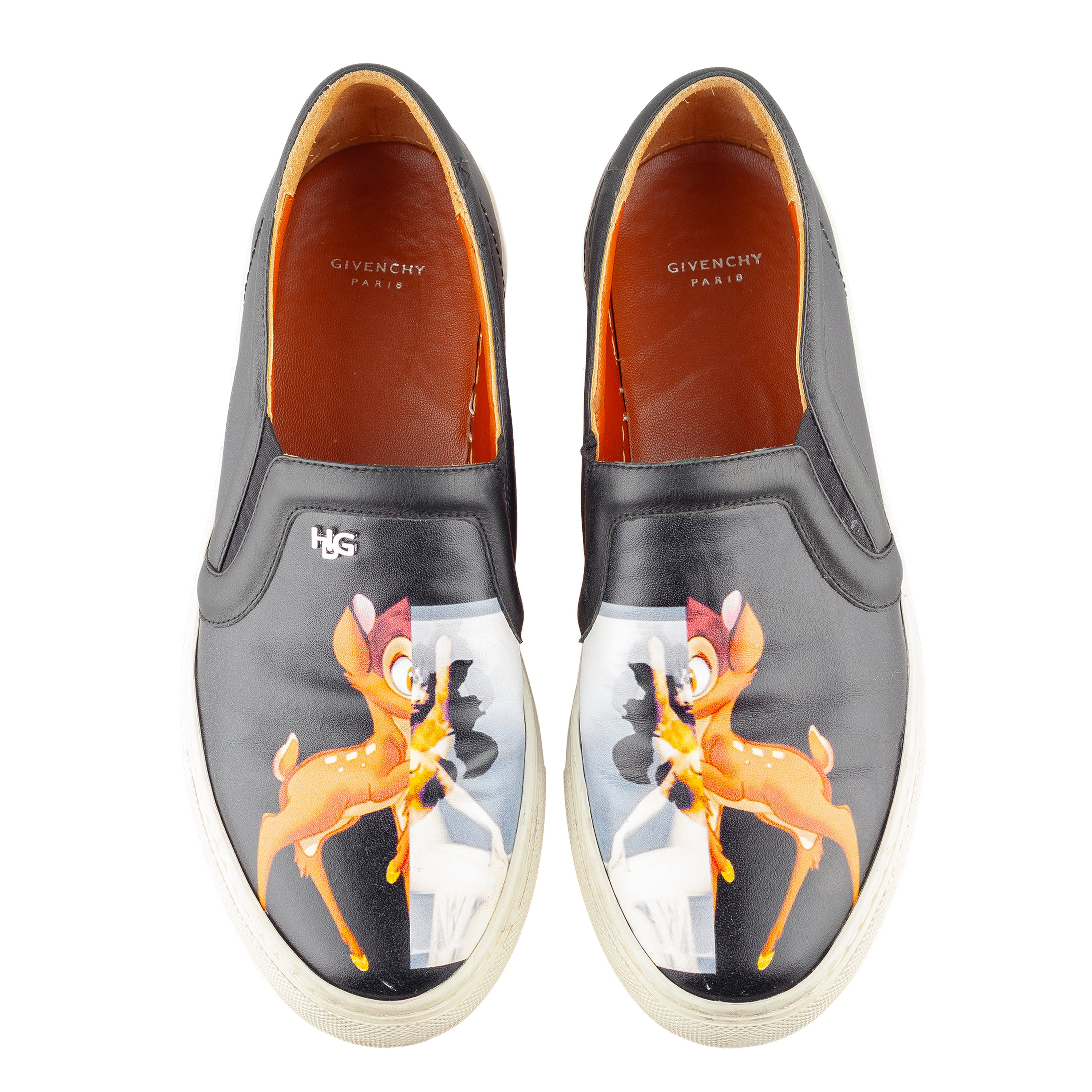 Givenchy Paris by Tisci x Disney Bambi Black Leather Slip On Shoes