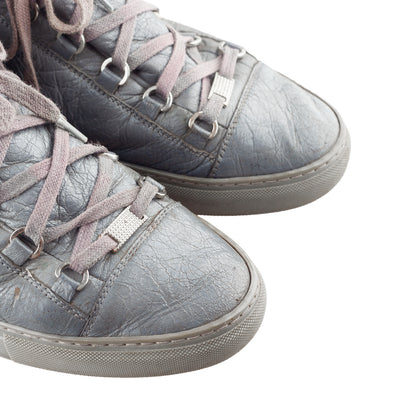 Balenciaga Arena High Grey Leather Shoes